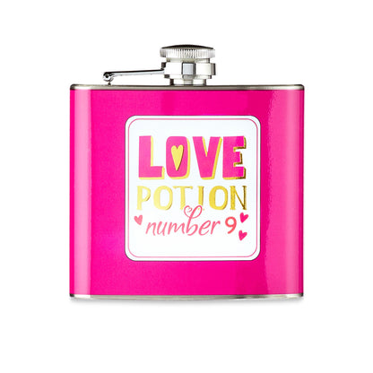 Way To Celebrate Valentine's Day Flask Shot Glass Set