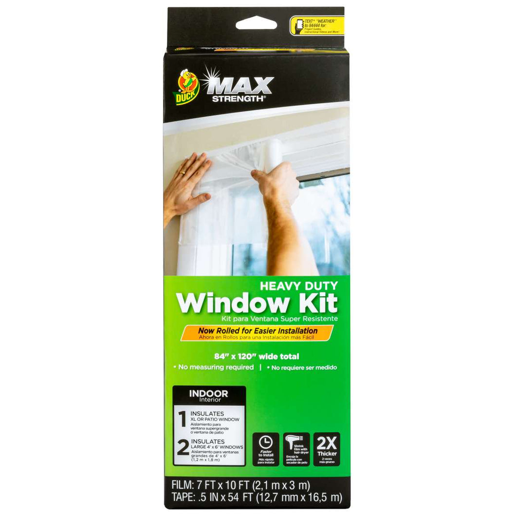 Duck Max Strength Rolled Clear Plastic Window Insulation Kit - 84 in x 120 in