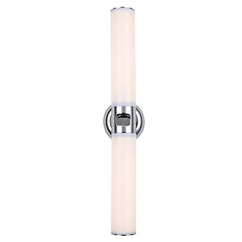 Vertical chrome wall sconce with two opal white tube shades