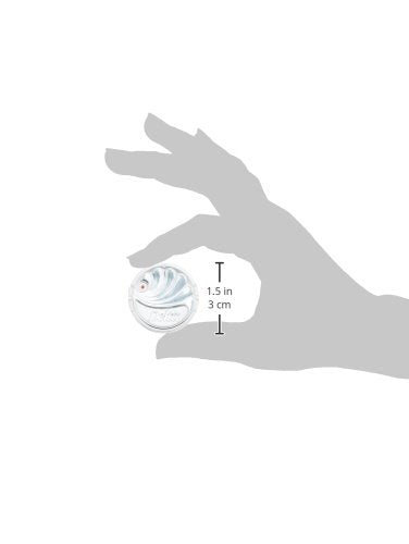 Delta handle button held in an outlined hand, 1.5 inches across