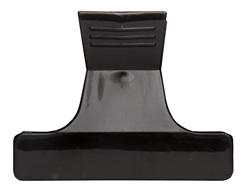 Single black plastic butterfly hair clamp with ridged grip