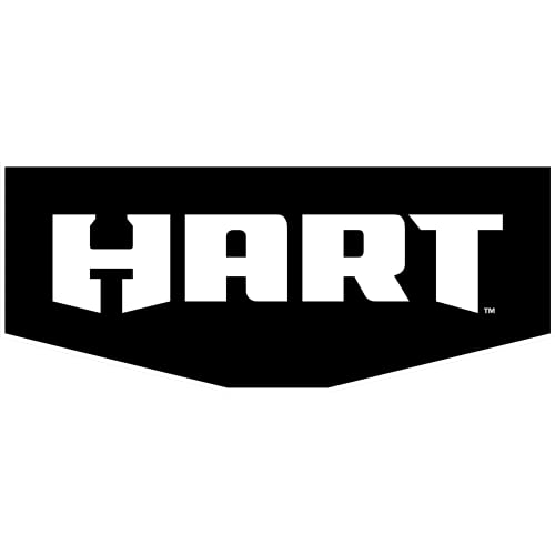 White HART brand name lettering on a black badge