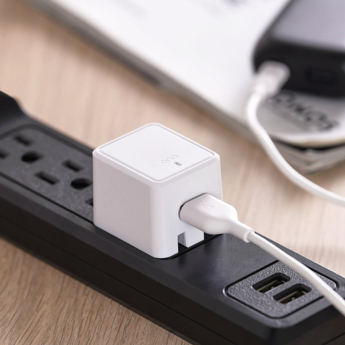 Onn 2.4 Amp Wall Charger with Micro USB Syn, White