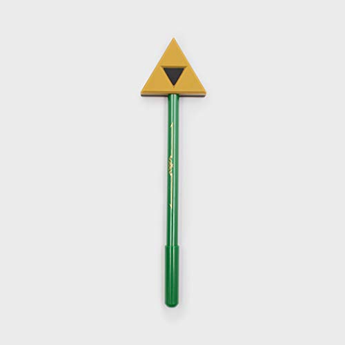 Green pen topped with a gold Triforce