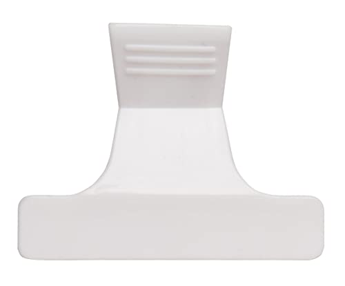 Single white plastic butterfly hair clamp with ridged grip