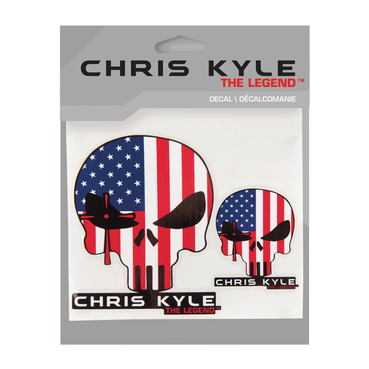 Chris Kyle The Legend decal pack with two American flag skull stickers