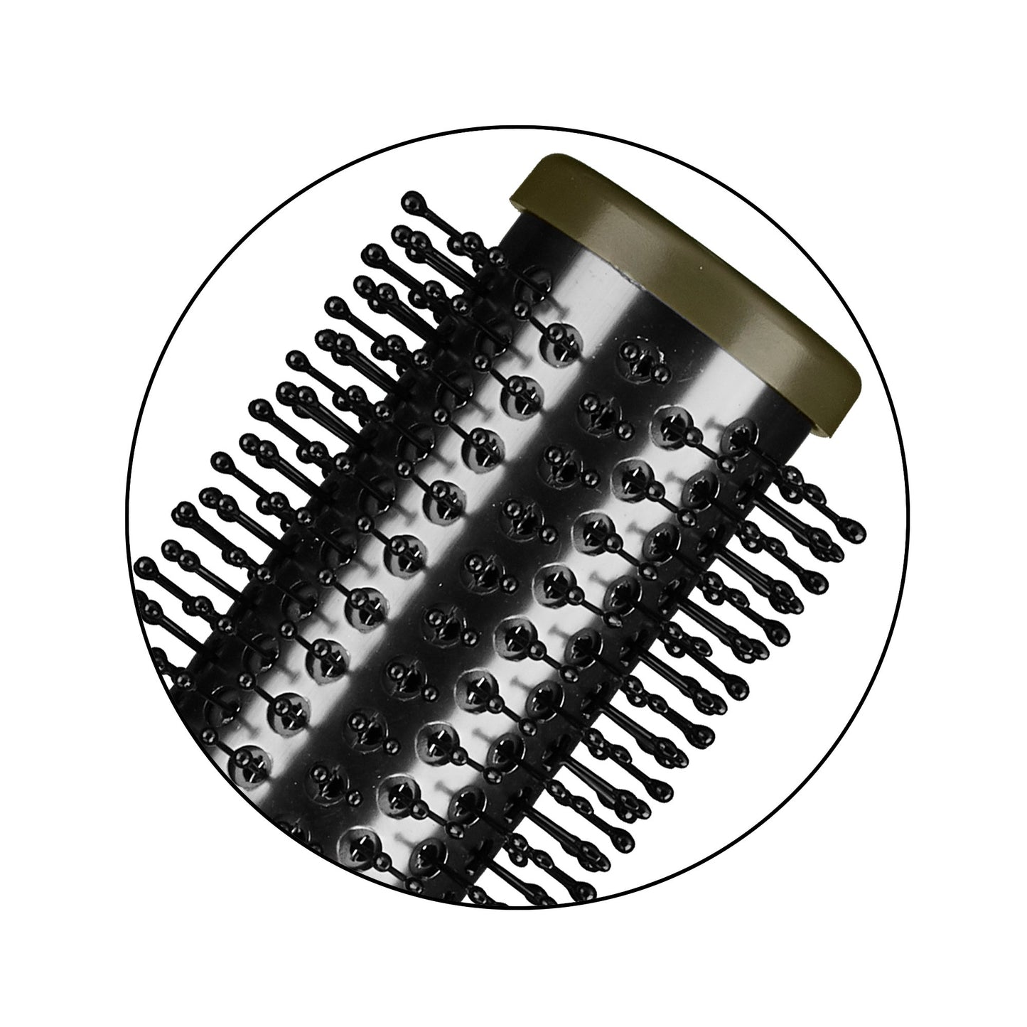 Wild Primrose by Conair Hot Curling Nylon Round Hairbrush for Top-Rated Smooth Waves or Curls in Olive Green, 1ct