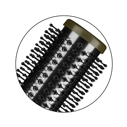 Wild Primrose by Conair Hot Curling Nylon Round Hairbrush for Top-Rated Smooth Waves or Curls in Olive Green, 1ct