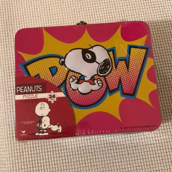 Snoopy Lunch Box with 24 Piece Puzzle – Realmdrop Shop