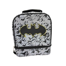 Load image into Gallery viewer, Kids Warner Brothers Batman Dual Compartment Drop Bottom Lunch Bag for Boys
