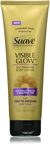 Suave Professionals Visible Glow Self-Tanning Body Lotion, Fair to Medium 7.5 oz