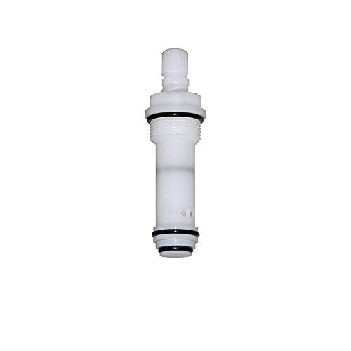 White plastic faucet diverter stem with black O-rings and splined top