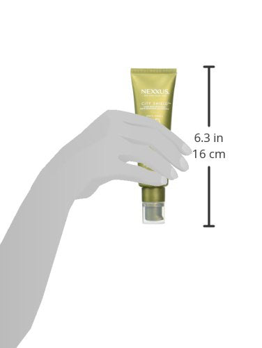Nexxus DD Creme tube held in an outlined hand, 6.3 inches tall