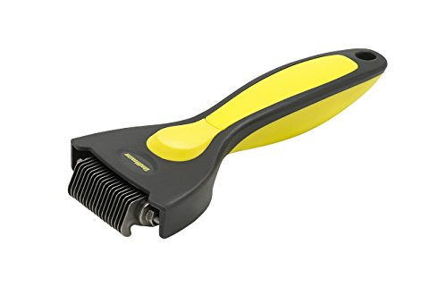 Side view of the Oster ShedMonster cat de-shedding tool with its metal blade head