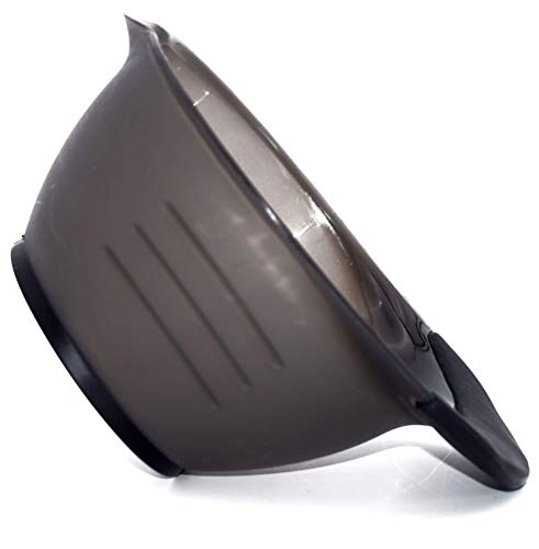 Tint bowl on its side showing the ridged wall and rubber grip