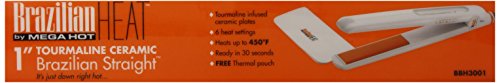 Flat iron box side listing tourmaline plates, 6 heat settings up to 450F