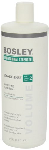 Front of the Bosley Professional Strength Bos-Defense volumizing conditioner liter bottle