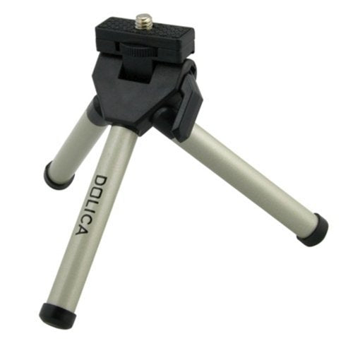 Angled view of the Dolica tabletop tripod with legs spread