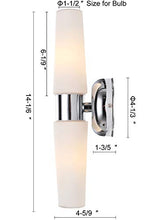 Load image into Gallery viewer, Trend RUNNLY Bathroom Vanity Light, Bathroom Light Fixtures Chrome with Opal Glass Wall Sconce Wall Light Fixture
