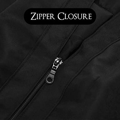 Betty Dain Professional Zip Front Salon Stylist Vest, V-Neck, Iridescent Fabric, Adjustable Belt, Two Lower Pockets with Zippered Bottoms, Lightweight, Machine Washable Nylon, Black, S