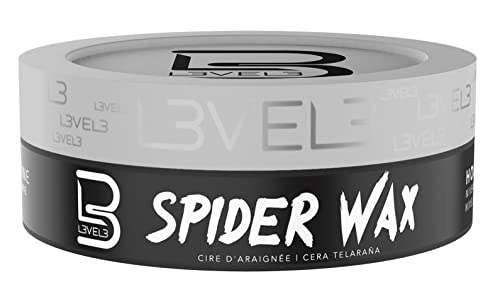 Grey and black tub of L3VEL3 Spider Wax hair styling wax