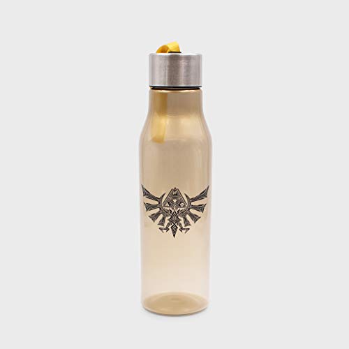 Smoky brown water bottle with the Hylian crest