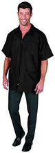 Load image into Gallery viewer, Betty Dain Nylon Barber Jacket, Short-Sleeves, Water Resistant, Machine Washable Lightweight Crinkle Antron Nylon, Zip Front, Two Lower Front Pockets and One Chest Pocket, Black, 5XL
