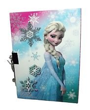 Back of the Frozen diary with Elsa and glitter snowflakes