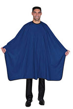 Load image into Gallery viewer, Betty Dain Premier Barber Cutting/Styling Cape, Black Trim Piping, High-end Look, Soft, Lightweight, Water Resistant Nylon, Repels Hair, Snap Closure at Neck, Generous 54 x 60 inch Size, Navy
