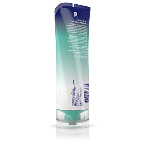 Clean & Clear OilFree Deep Action Cream Facial Cleanser with Salicylic Acid Acne Medication Cooling Face Wash for Deep Pore Cleansing of AcneProne Skin 6.5, 1 Fl Oz - Realmdrop Shop