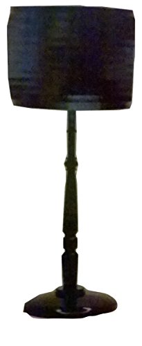 Black USB desk lamp with a dark shade and turned stem, cut out on white