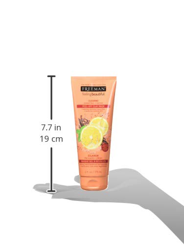 FREEMAN Clearing Sweet Tea & Lemon Peel-Off Clay Facial Mask, Antioxidant Rich Skincare Treatment, Protects Skin and Lightens Dark Spots, Face Mask Perfect For Combination Skin, 6 fl.oz./175 mL Tube UPC: 072151459013 - Realmdrop Shop
