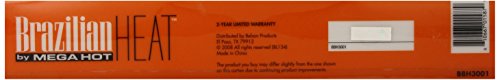 Orange back panel of the flat iron box with warranty and barcode