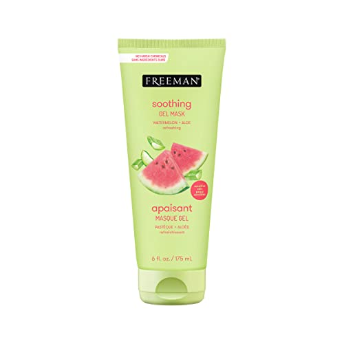 Green 6 fl oz tube of Freeman Soothing Watermelon and Aloe Gel Mask