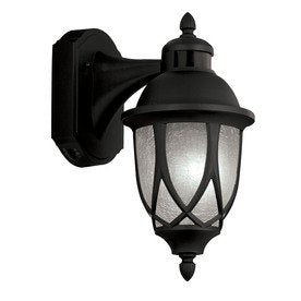 Portfolio 13-in H Black Motion Activated Outdoor Wall Light