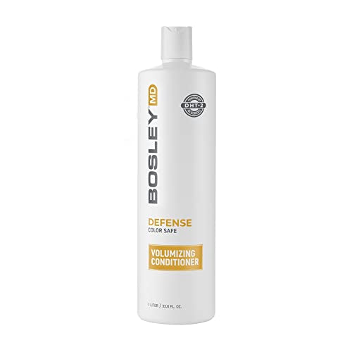 White 1 liter bottle of BosleyMD Defense color safe volumizing conditioner