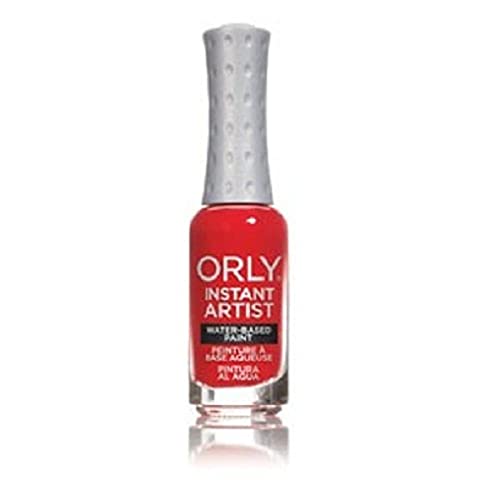 Orly Instant Artist Water Based Nail Paint, Fiery Red, 0.3 Ounce