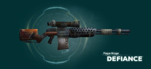 Defiance Plague Bringer rifle shown on a teal background