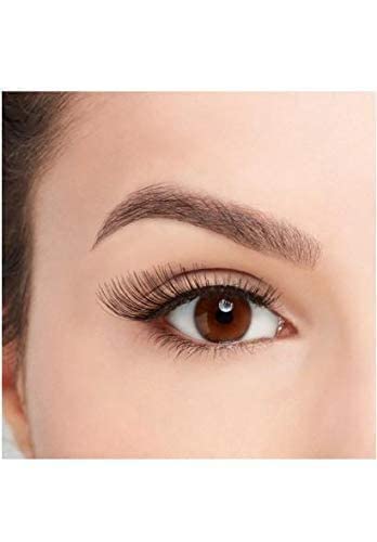 Close-up of a brown eye wearing the black natural false lashes
