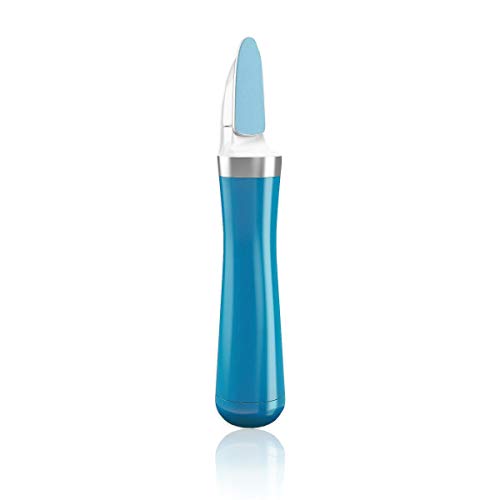 Blue Amope Pedi Perfect nail tool with a light blue file head attached