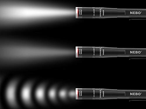 NEBO Rechargeable Pen Light Flashlight 360-Lumens Inspector Rechargeable Flashlights Features Flex Power, Meaning it can be Operated by The Included Rechargeable Battery or by 2X AAA Batteries