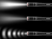 Load image into Gallery viewer, NEBO Rechargeable Pen Light Flashlight 360-Lumens Inspector Rechargeable Flashlights Features Flex Power, Meaning it can be Operated by The Included Rechargeable Battery or by 2X AAA Batteries
