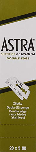 Astra Platinum Double Edge Safety Razor Blades ,100 Count