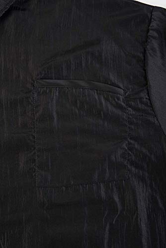 Betty Dain Nylon Barber Jacket, Short-Sleeves, Water Resistant, Machine Washable Lightweight Crinkle Antron Nylon, Zip Front, Two Lower Front Pockets and One Chest Pocket, Black - Realmdrop Shop
