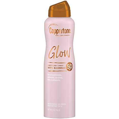 Coppertone Glow Shimmering Sunscreen Spray SPF 50, 5 ounces