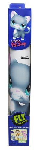 Upright Littlest Pet Shop FlyPaper tube with a grey cat on the front