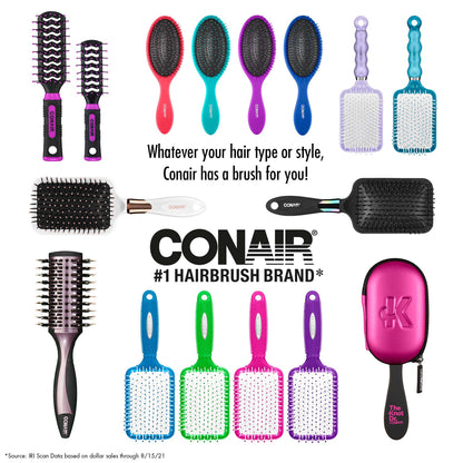 Wild Primrose by Conair Hot Curling Nylon Round Hairbrush for Top-Rated Smooth Waves or Curls in Olive Green, 1ct