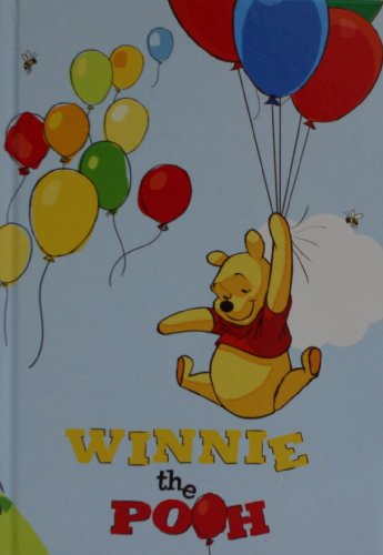 Winnie the Pooh journal cover with Pooh floating on colorful balloons