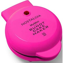 Load image into Gallery viewer, Nostalgia My Mini Lava &amp; Bundt cake maker, compact size for dorm rooms or small kitchens, Make mini muffins (Pink)
