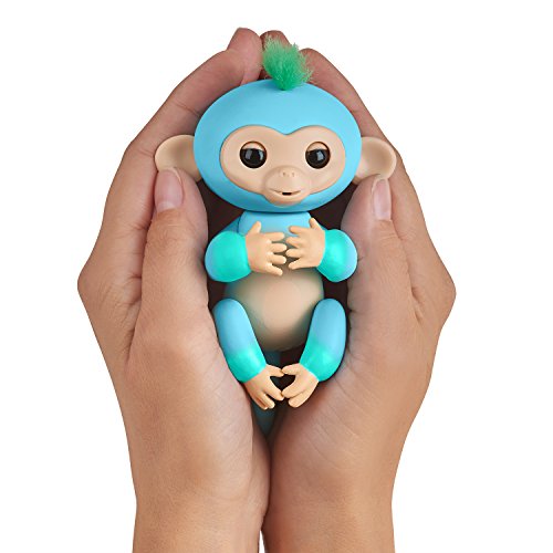 Fingerlings 2Tone Monkey - Charlie (Blue with Green Accents) - Interactive Baby Pet